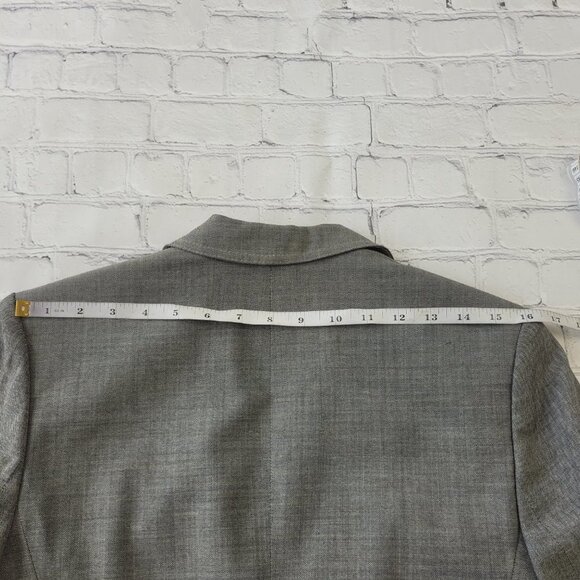 Loft Petites women light gray wool bland Classic blazer jacket size 10P - Picture 8 of 11